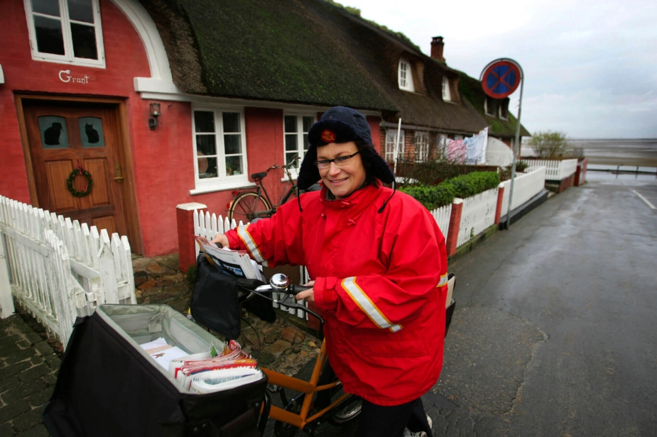 Postbud på Fanø.