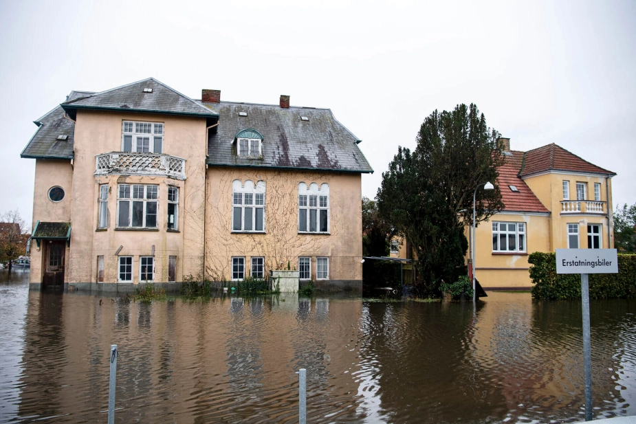 Blandt andre steder blev Præstø ramt af oversvømmelser under stormfloden i oktober 2023.