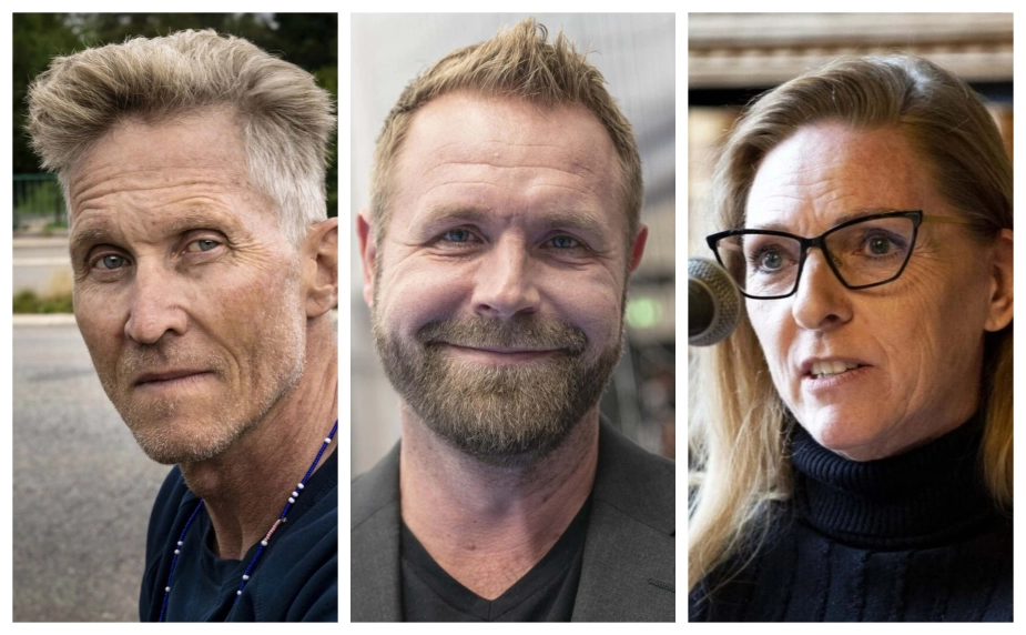 Fra venstre: tidligere cykelrytter Brian Holm, håndboldspiller Joakim Boldsen og boksepromoter Bettina Palle.