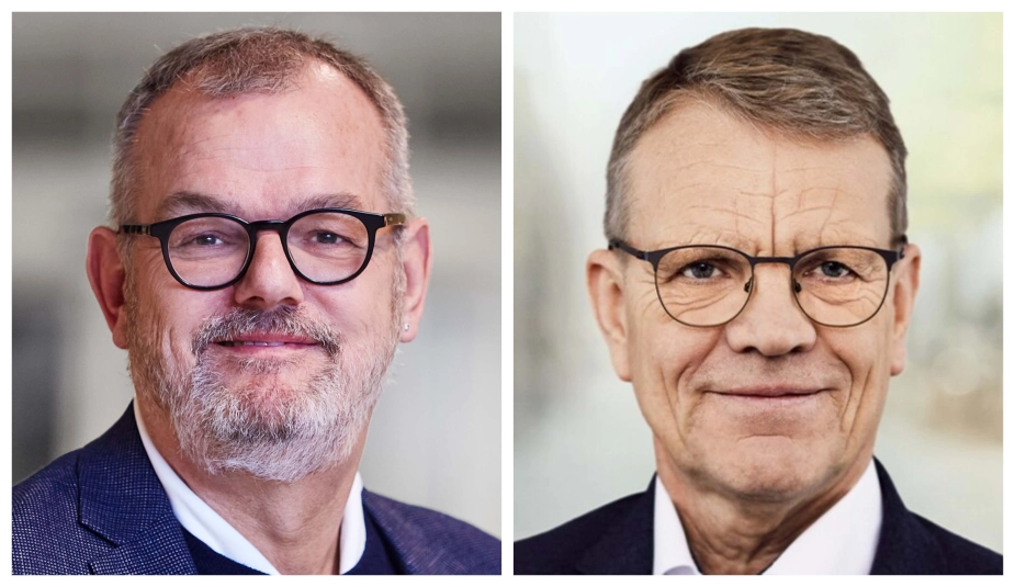 Albertslunds borgmester Lars Gravgaard Hansen (K) (tv) og Brønderslevs borgmester Mikael Klitgaard (V) (th) er ikke enige om, hvor stor en rolle politik skal spille i arbejdet med en ny udligningsreform.