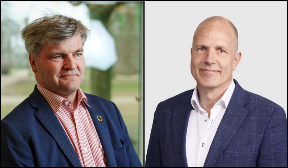 S-borgmester Thomas Lykke Pedersen (tv.) læner sig tilbage, og ser ikke spænding. K-spids Jesper Tvilde (th.) vil samle de borgerlige.
