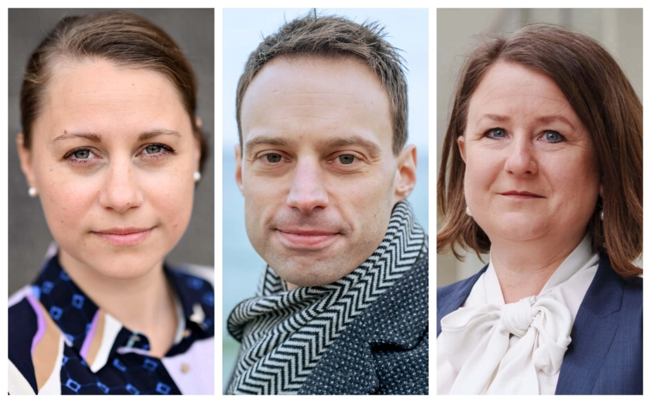 Sisse Marie Welling (SF), sundheds- og omsorgsborgmester i Københavns Kommune (tv.), Anders Wolf Andresen (SF), borgmester i Hvidovre Kommune og Merete Amdisen (S), borgmester i Ishøj Kommune.