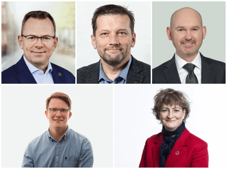 Jan Nymark Rose Thaysen (V), Peter Lindholt (DD), Nicolaj Bang (K), Tim Vermund (S) og Line Barfod (EL) har fået ansvaret for klima- og miljøområdet i deres kommune.