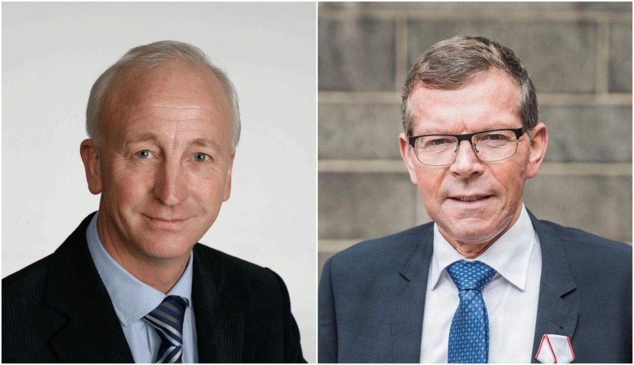 Jens Lauritzen (tv.) og Knud Kristensen (th.) var borgmestre på skift i de fire år, da Vesthimmerland Kommune var sat under statens administration på grund af en nødlidende økonomi.