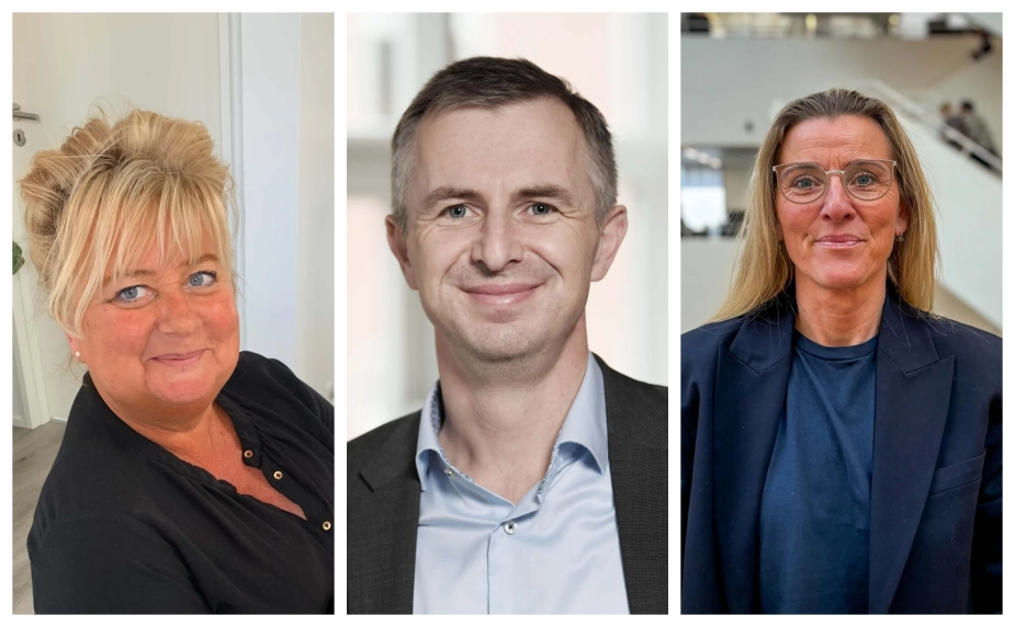 Karin Rasmussen, driftschef hos Jobcenter Aarhus, Jesper Dahlgaard, jobcenterchef i Aalborg, og Charlotte Burvil, Viborg Kommunes arbejdsmarkedschef.