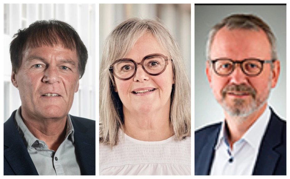 Arne Nikolajsen, direktør for Fritid, Sundhed & Omsorg i Esbjerg Kommune (tv.), Gitte Østergaard, adm. direktør for Ældre- og Handicapforvaltningen i Odense Kommune og Henrik Aarup-Kristensen, direktør for sundhed og velfærd i Brønderslev Kommune.