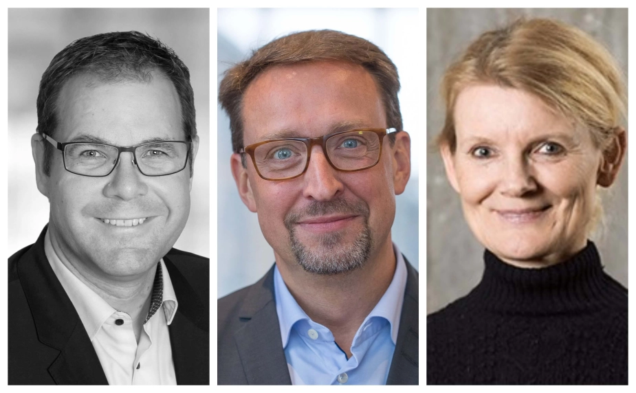 Disse tre direktører er nogle af medlemmerne af det nye partnerskab, som skal understøtte implementeringen af sundhedsreformen: Thomas Krarup, direktør, Randers Kommune (tv), Jakob Bigum, direktør, Næstved Kommune og Rikke Albrektsen, direktør, Frederikshavn Kommune.