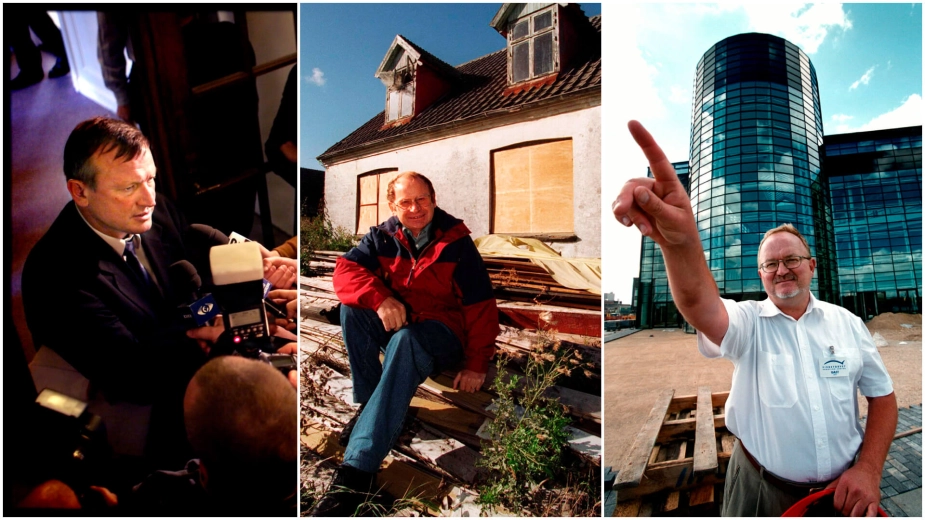 Fra Farum-sagens overforbrug til faldefærdige huse i Ravnsborg og nybyggeri i København. Fra venstre Peter Brixtofte (V), Ejnar Rod (S) og Jens Kramer Mikkelsen (S), der var borgmestre da deres kommuner blev sat under statens administration.