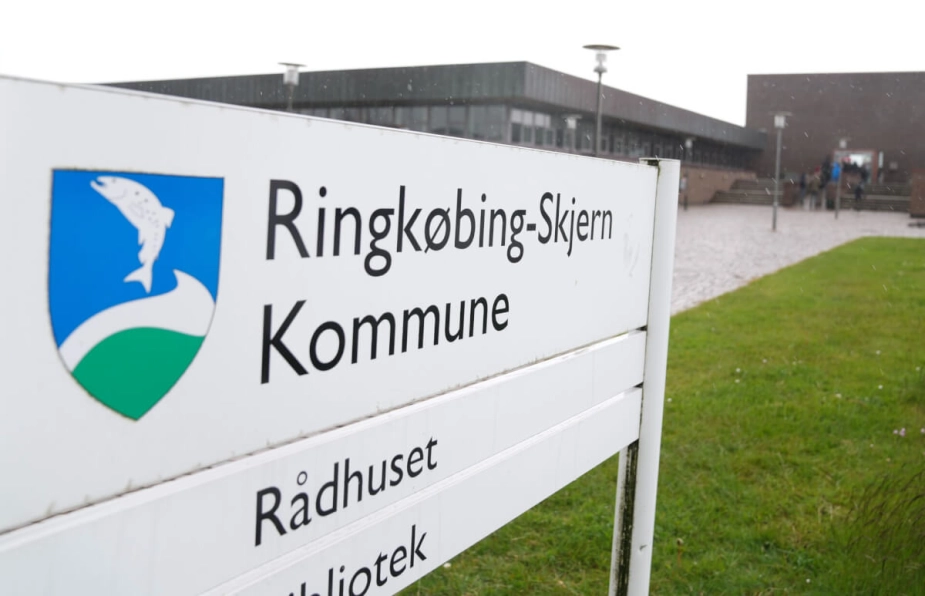 Kommunevåbnet med den springende laks symboliserer Ringkøbing-Skjern Kommunes flade, åbne landskaber med store grønne områder, masser af vand og højt til himlen. Det er dog ikke registreret som varemærke, og derfor kan modstanderne af energianlæg bruge logoet og sloganet "Naturens Rige" på deres protestskilte.