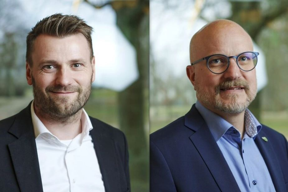 Fra venstre: Borgmester i Syddjurs Kommune Michael Stegger Jensen (S) og borgmester i Rebild Kommune Jesper Greth (V). Begge kommuner har søgt del i særtilskuddet, selvom kommunerne er langt fra at leve op til kriterierne.