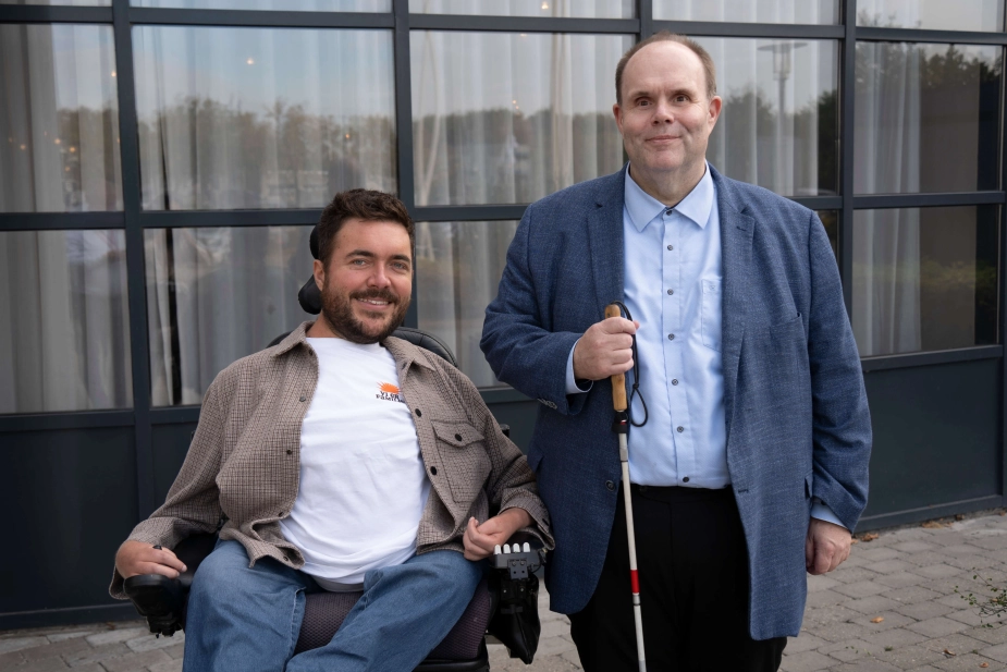 Det nye formandskab i Danske Handicaporganisationer. Simon Toftgaard Jespersen (t.v.) er ny næstformand, mens Thorkild Olesen (t.h.) kan fortsætte som formand.