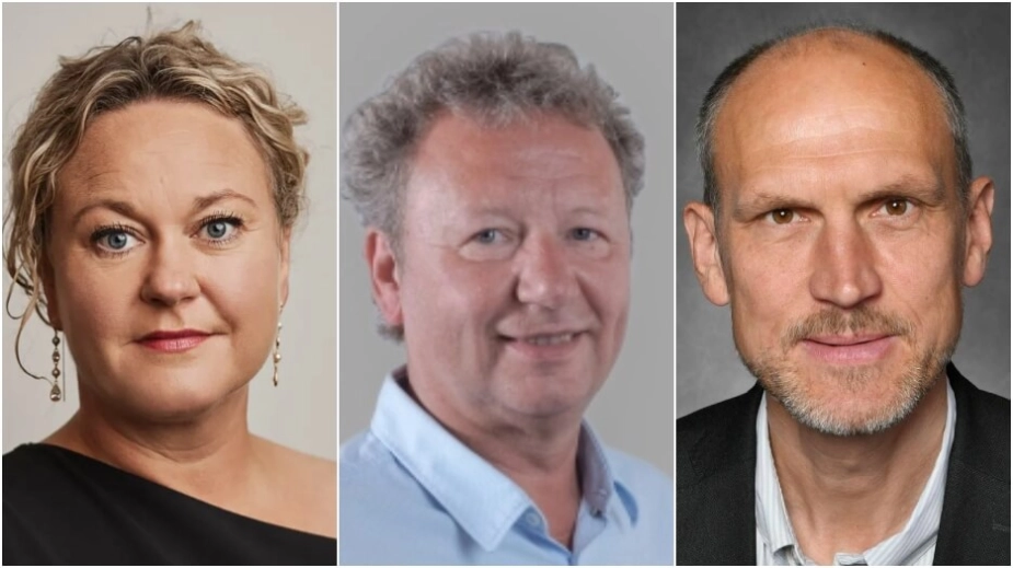 Fra venstre til højre: Økonomi- og arbejdsmarkedsdirektør i Vejle Kommune Sarah Gaarde, Direktør for Job og Økonomi i Favrskov Kommune Peter Jensen, kommunaldirektør i Fredensborg Kommune Mads Toftegaard