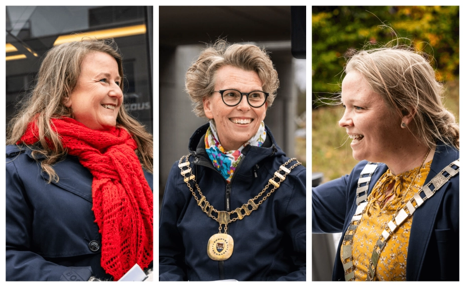 Fra venstre: Ishøj-borgmester Merete Amdisen (S), Rødovre-borgmester Britt Jensen (S) og Brøndby-borgmester Maja Højgaard (S).