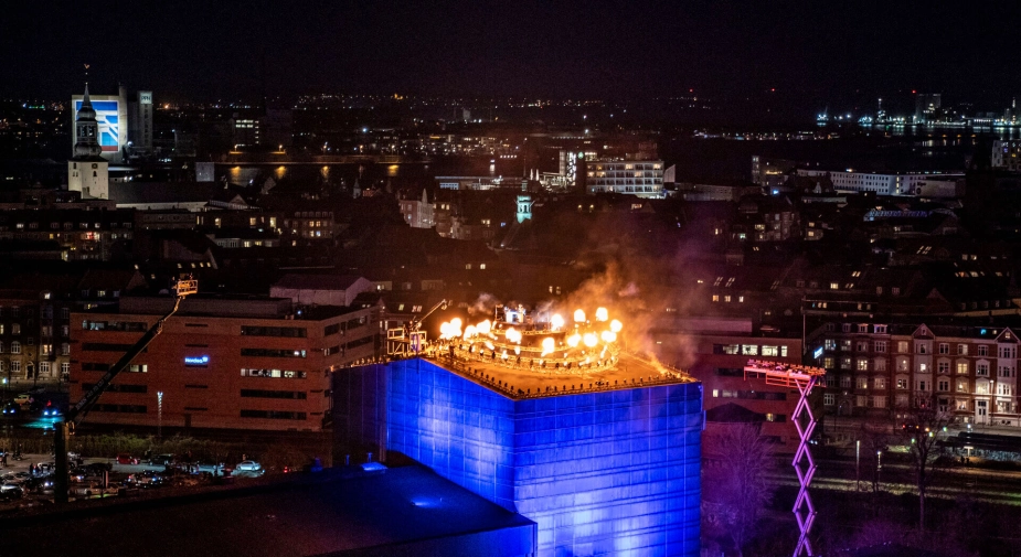 Billedet er fra en koncert på toppen af Aalborg Kongres og Kultur Center i 2021.