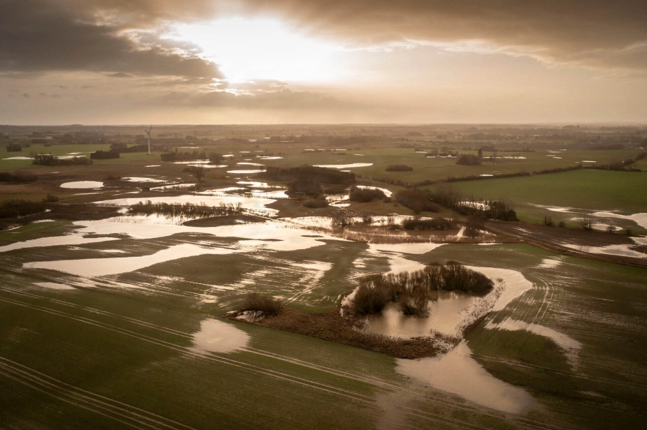 Område omkring Bjæverskov i Køge Kommune, hvor der tidligere har været oversvømmelser. (Arkivfoto)