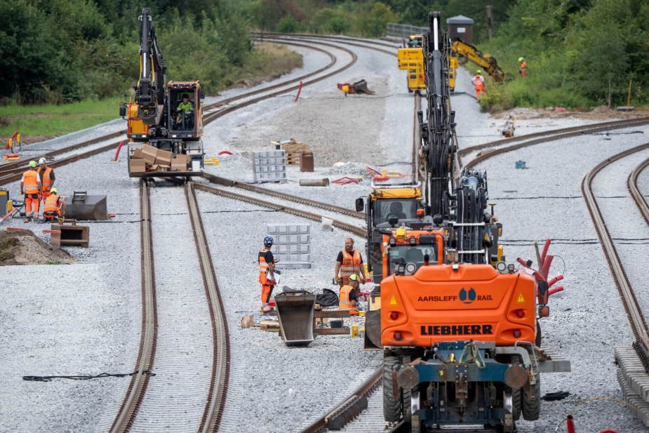 Elektrificering af jernbane ved Langå (foto 2024)