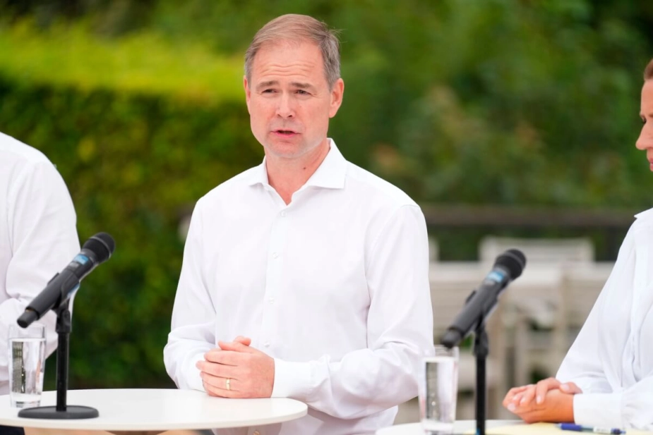 Finansminister Nicolai Wammen (S) på dagens pressemøde efter Socialdemokratiets sommergruppemøde.