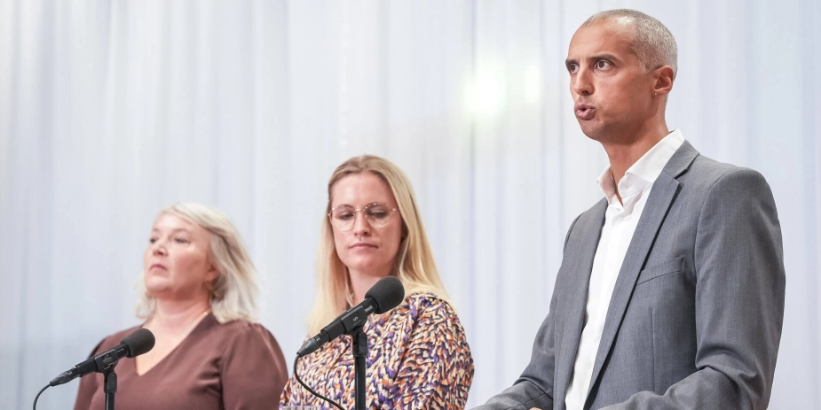 Økonomiminister Stephanie Lose (V), børne- og undervisningsminister Mattias Tesfaye (S) og uddannelses- og forskningsminister Christina Egelund (M) holder pressemøde om udspil til reform af ungdomsuddannelserne samt reform af de professions- og erhvervsrettede videregående uddannelser i Roskilde.