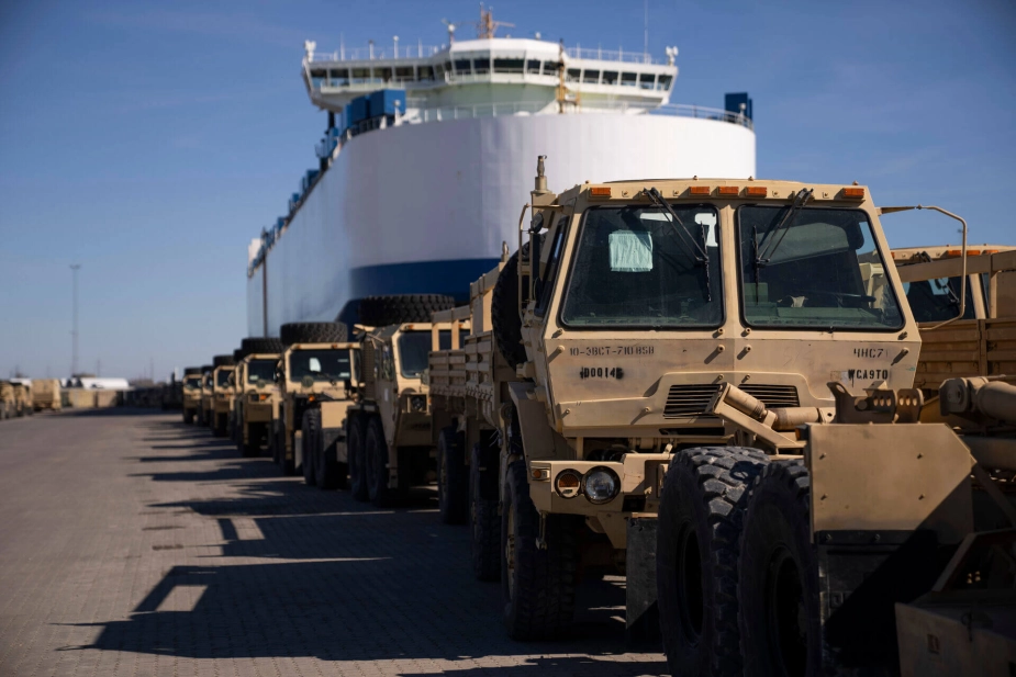 Amerikansk materiel på Esbjerg Havn.
