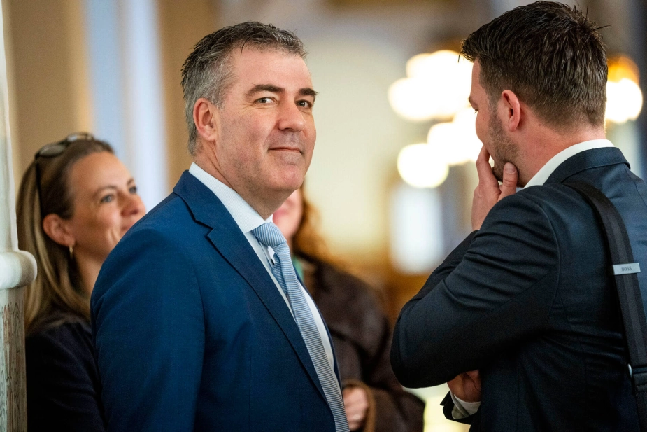 Lars Aagaard (M) er fotograferet i forbindelse med et samråd om forsinkelse af Energinets anlægsprojekter. Tirsdaf talte han ved Danvas konference på Nationalmuseet.