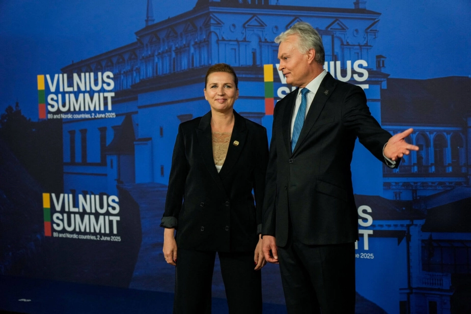 Litauens præsident Gitanas Nauseda og statsminister Mette Frederiksen til NATO-møde i Vilnius, Litauen.