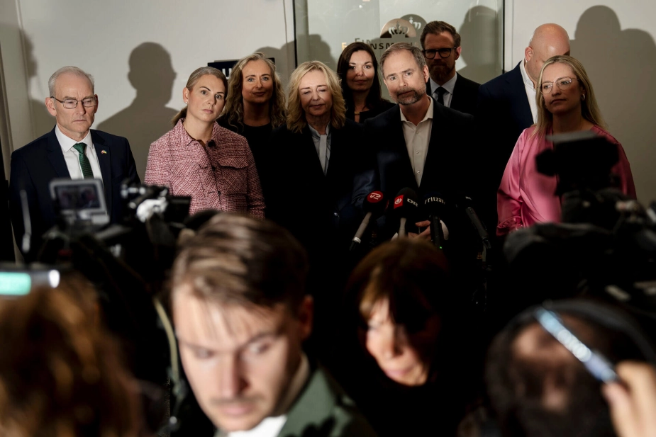 Finansminister Nicolai Wammen (S) m.fl. præsenterer finansloven for 2026 på et pressemøde i Finansministeriet i København, torsdag den 23. oktober 2025.