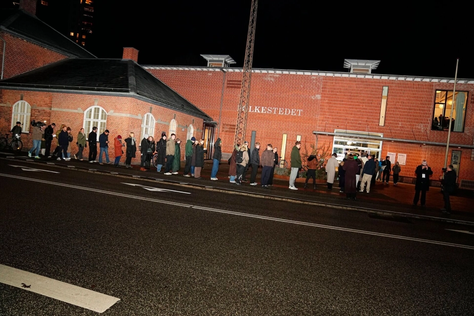 Valgstedet Folkestedet i Aarhus på valgdagen før lukketid.