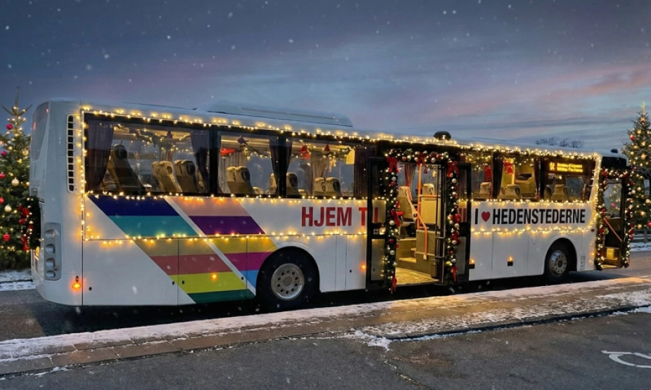 Sådan ser julebussen ud i Hedensted Kommune.
