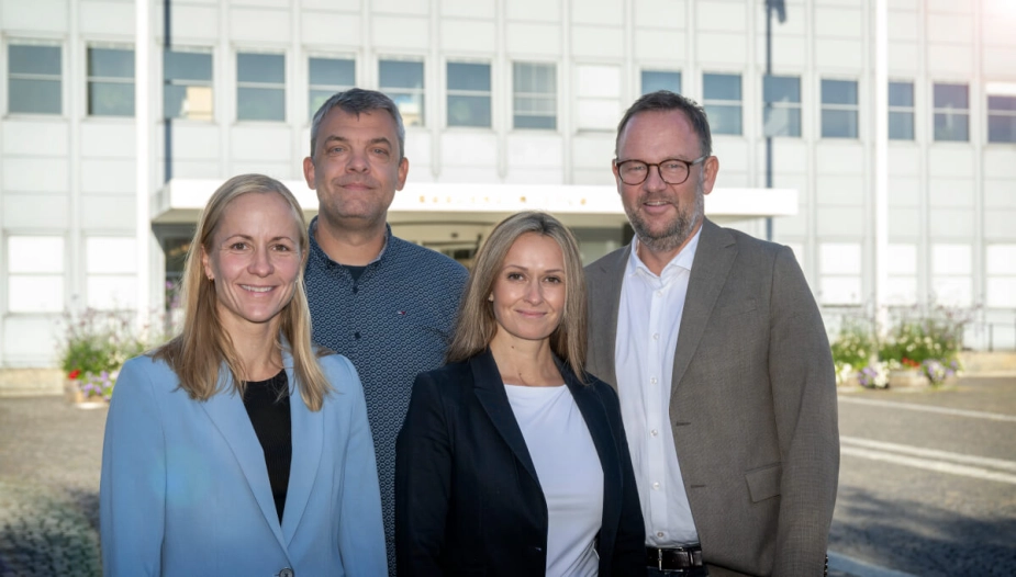 Mikkel Ammitzbøll, Jesper Frost Rasmussen, Anne Marie Geisler Andersen og Karen Sandrini er gruppeformænd for de fire partier, der har indgået et budgetforlig.