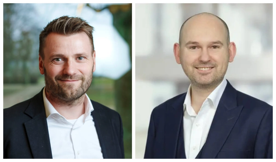 S-borgmesteren i Syddjurs Kommune, Michael Stegger Jensen (tv.), er utilfreds med, hvordan Aarhus Kommune og teknik- og miljørådmand Nicolaj Bang har grebet vindmølleprojektet på Vosnæs nær kommunegrænsen an.