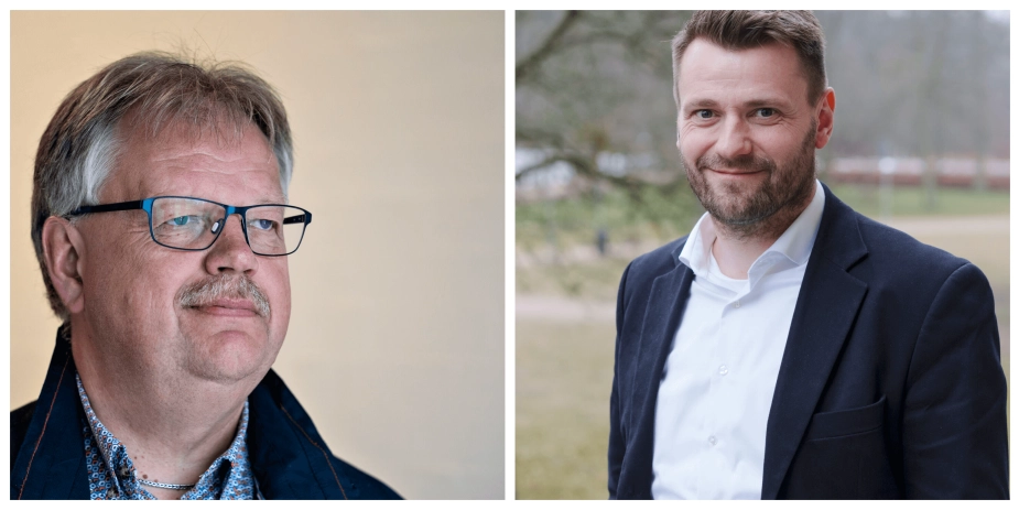 Mogens Gade Jensen (V), borgmester, Jammerbugt kommune. Michael Stegger Jensen, borgmester, Syddjurs Kommune.