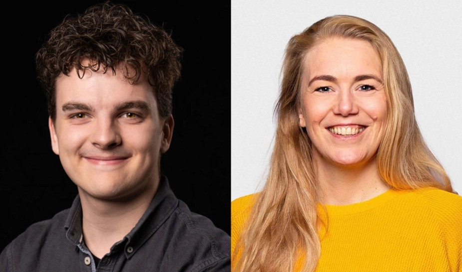 Andreas Raben, kandidat for Moderaterne (tv.) og Liv Gro Jensen, byrådsmedlem og kandidat for SF (th.) ser både fordele og ulemper ved det kommende forbud mod politisk reklame på Metas platforme.