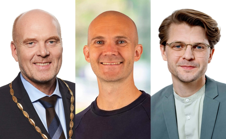 Borgmester i Haderslev Kommune, Mads Skau (V), Jens Tilma (K) fra Thisted Kommune og Rasmus Skytte fra Vive diskuterer folkeafstemninger.