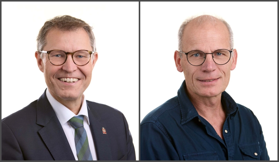 Venstre-borgmester Kenneth Muhs (tv.) er tilfreds med aftale om økonomisk handleplan, mens SF'er Ole Tyrsted Jørgensen (th.) mener, at besparelser er gået for vidt.