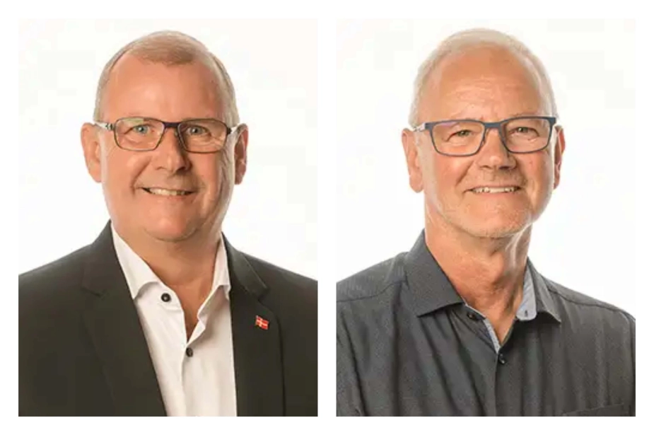 Gert Jørgensen (tv) genopstiller ikke som borgmesterkandidat i Sorø efter 12 år på posten. Lars Schmidt (th) afløser ham som konservativ spidskandidat.