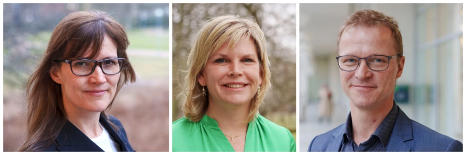 De tre borgmestre Benedikte Kiær (K) i Helsingør Kommune (t.v.), Pernille Beckmann (V) fra Greve og Johannes Lundsfryd Jensen (S) fra Middelfart.