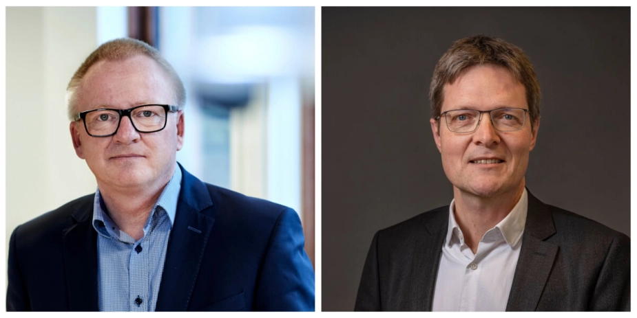 Søren Liner Christensen (t.v.) ældredirektør i Herning Kommune og Jan Christensen, ældredirektør i Vordingborg Kommune, forklarer, at det er dyrt for kommunerne, når de har svært ved at rekruttere.