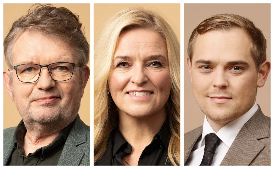 Kommunalordførerne Karsten Filsø (SF), tv., Lise Bertelsen (K) og Carl Andersen (LA) er enige i, at der er behov for at få en høring, der sætter fokus på kommissoriet til udligningen. Derfor ventes den at komme i første kvartal 2025.