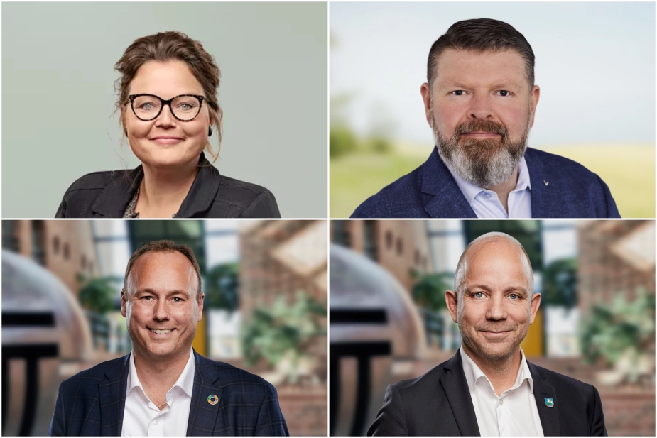 Borgmesterkandidaterne fra Venstre og Socialdemokratiet - de to største partier i Holstebro og Faaborg-Midtfyn kommuner.