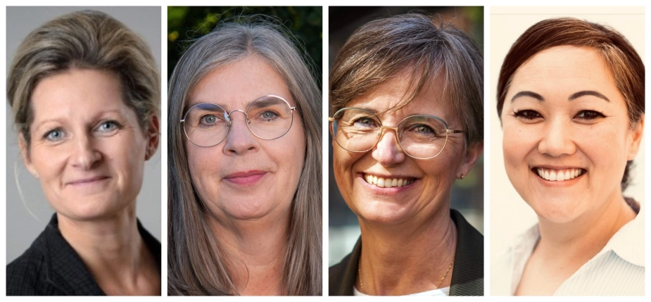 Fra venstre: Malene Størup, chef for Ældre og Sundhed i Hillerød Kommune, Mette With Hagensen (S), regionsrådsmedlem og formand for Sundhedsråd Sydvestjylland, Dorte West (V), formand for KL’s sundheds- og ældreudvalg og borgmester i Herning Kommune, samt Nina Andersen, sundheds- og ældrechef i Langeland Kommune.