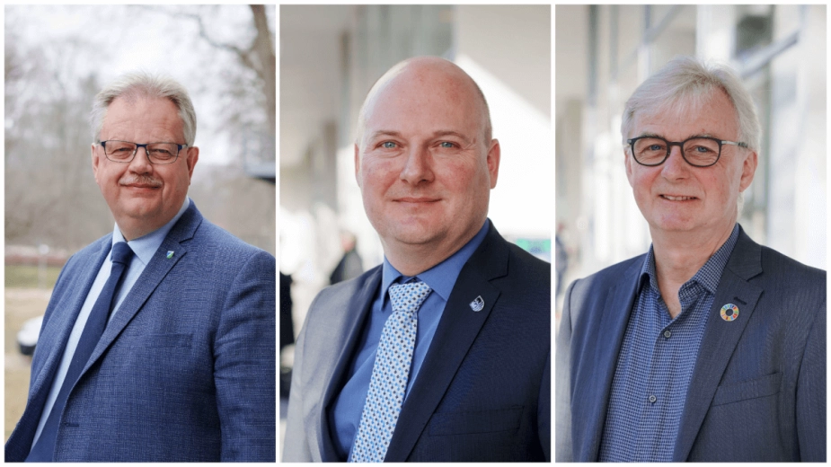 Fra venstre: Borgmester i Jammerbugt Kommune Mogens Gade (V), borgmester i Faxe Kommune Ole Vive (V), og borgmester i Langeland Kommune Tonni Hansen (SF)