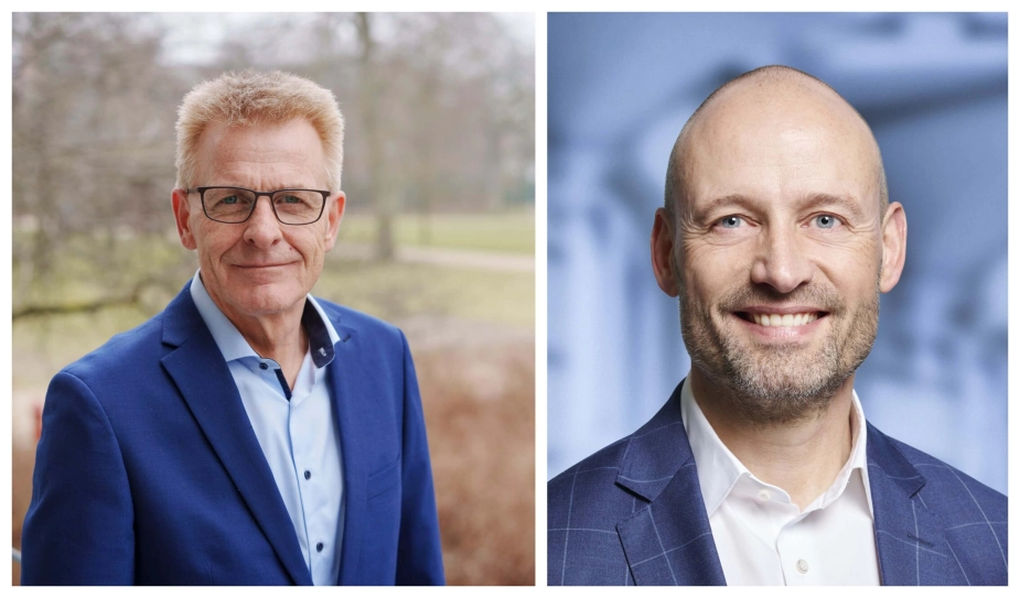 Borgmester Peter Sørensen (S, tv.) og Martin Ravn (V) indgik allerede i juni en aftale om at forlænge den toårige budgetaftale i yderligere et år. S og V har sammen et solidt flertal og blev for et år siden enige om at hæve skatten i fællesskab med fire af byrådets små partier.