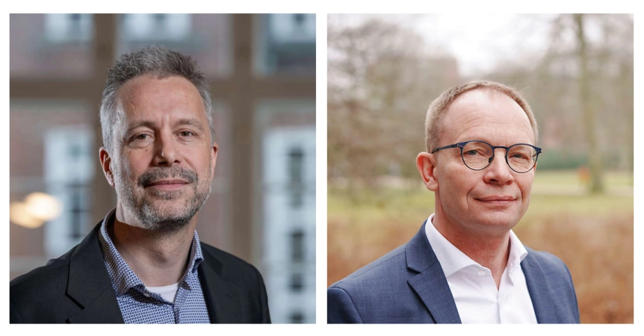 Tv: Økonomidirektør i Aalborg Kommune, Roeland Løfberg. Th: Borgmester i Thisted Kommune, Niels Jørgen Pedersen (V).