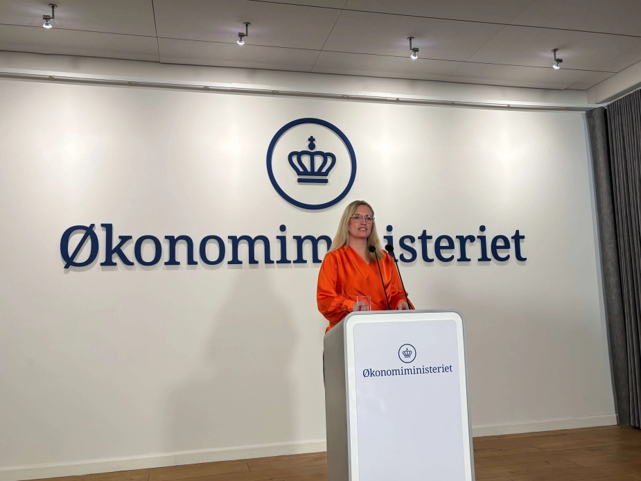 Økonomiminister Stephanie Lose (V) præsenterede Økonomisk Redegørelse for december til et pressemøde torsdag i Økonomiministeriet.
