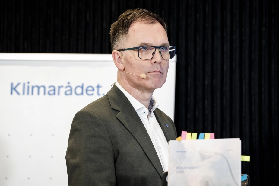 Klimarådets formand Peter Møllgaard præsenterede Klimarådets vurdering af regeringens klimaprogram.