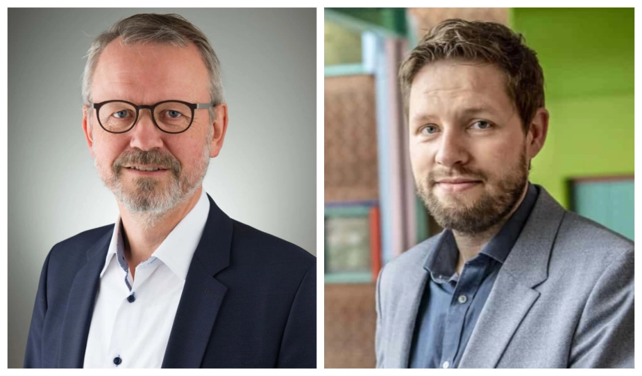 Henrik Aarup-Kristensen, direktør for Sundhed og Velfærd i Brønderslev Kommune (tv.) og Jes Svenninggaard, direktør for Job og Velfærd i Horsens Kommune.