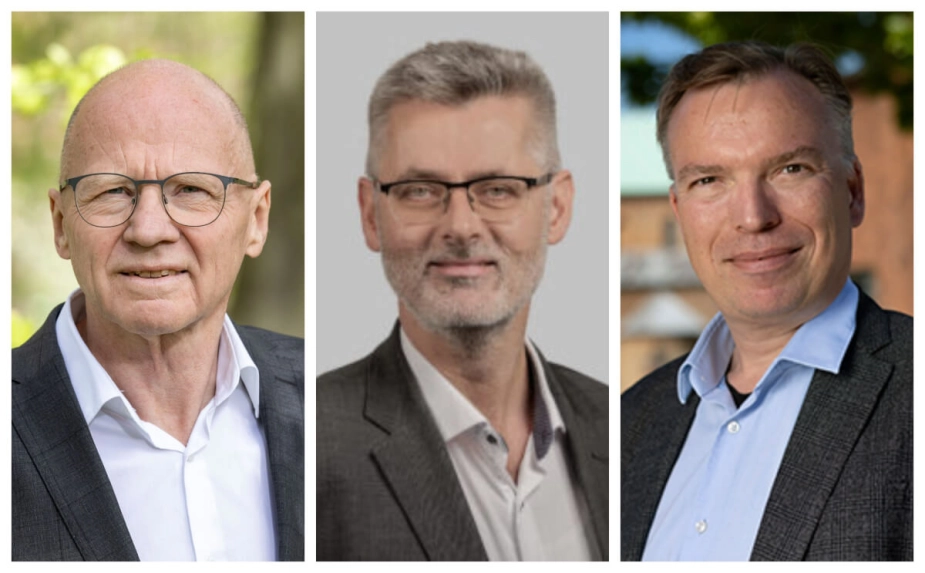 Fra venstre: Jan Nielsen, direktør for Sundhed og Omsorg i Aalborg Kommune, Claus Fjeldgaard, direktør for Social og Sundhed i Varde Kommune, og Kasper Sonne, direktør for Social og Sundhed i Ringsted Kommune.