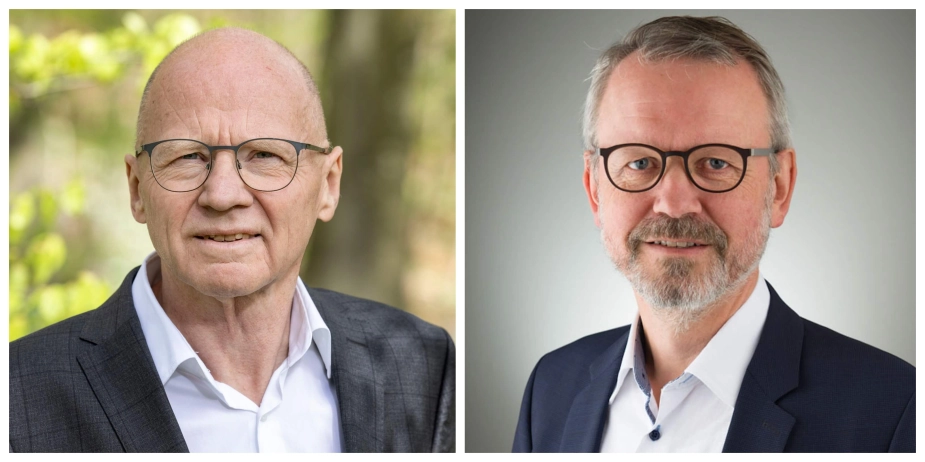 Jan Nielsen, direktør for Senior og Omsorg i Aalborg Kommune (tv.) og Henrik Aarup-Kristensen, direktør for Sundhed og Velfærd i Brønderslev Kommune.