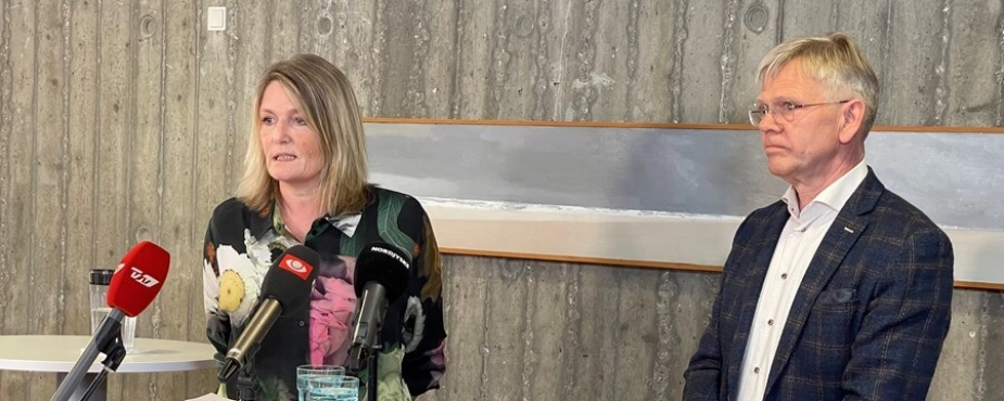 På pressemødet var borgmester Birgit S. Hansen og bestyrelsesformand for Frederikshavn Havn Karsten Dybvad til stede.
