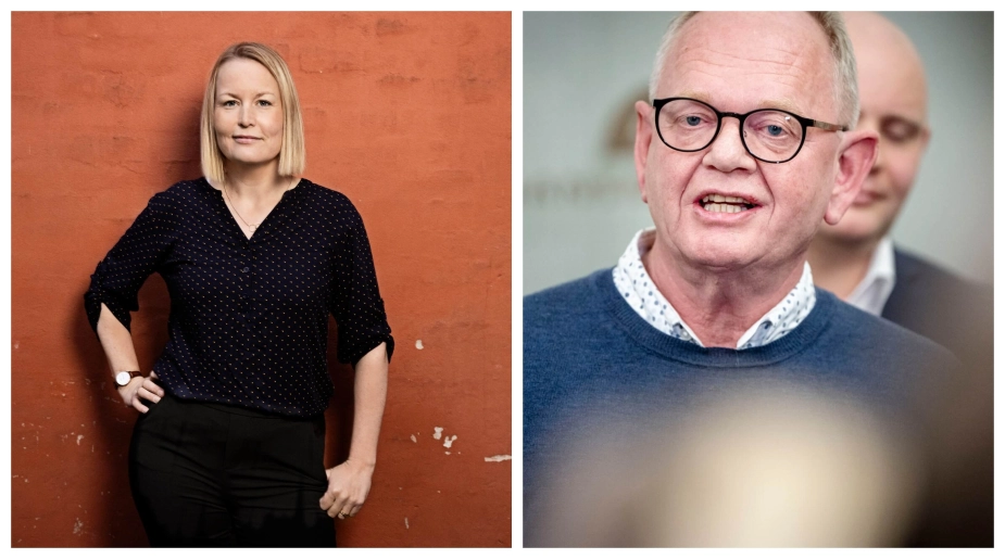 "Jeg er glad for, at regeringen med udspillet til professionsuddannelserne vil sætte flere ressourcer af til socialrådgiveruddannelsen," siger forkvinde for Dansk Socialrådgiverforening Signe Færch (tv.) Socialpædagogernes formand Benny Andersen er til højre.